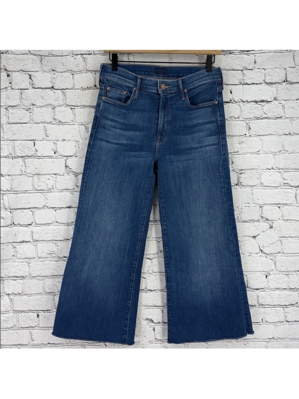 Mother Denim The Twisted Sneak Wide Leg Crop Women's Jeans - Blue Size 26